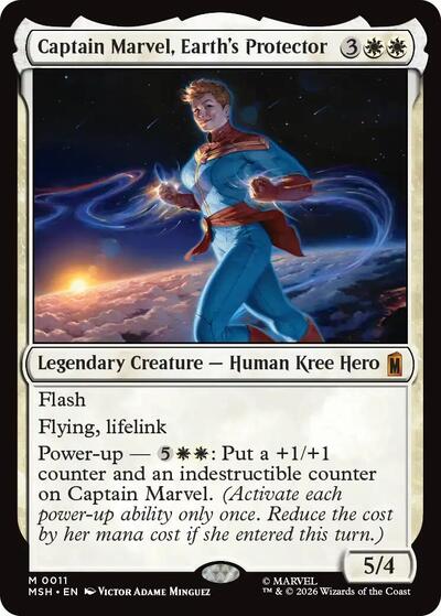 Captain Marvel, Earth's Protector MSH #11 (Near Mint Mythic Rare) Magic: The Gathering: Marvel Super Heroes