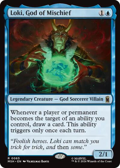 Loki, God of Mischief MSH #65 (Near Mint Rare) Magic: The Gathering: Marvel Super Heroes