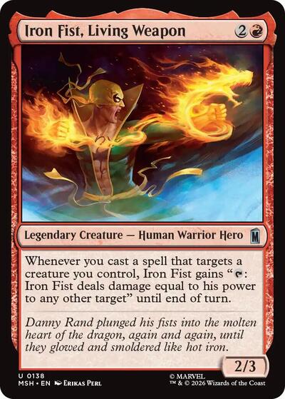 Iron Fist, Living Weapon Marvel Super Heroes MSH #138 (Uncommon) Magic: The Gathering: