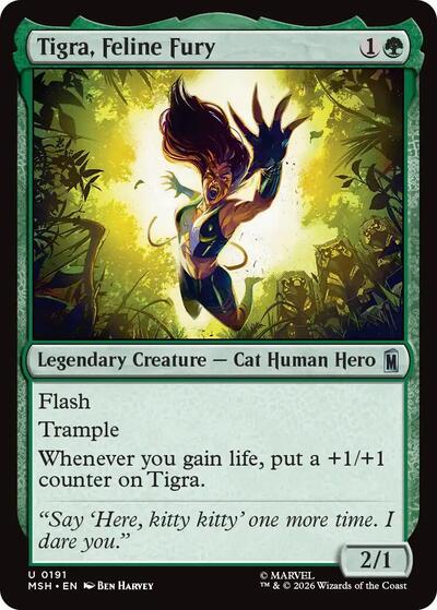 Tigra, Feline Fury Marvel Super Heroes MSH #191 (Uncommon) Magic: The Gathering: