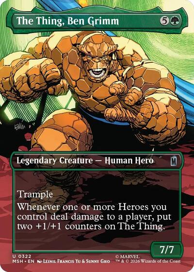 The Thing, Ben Grimm (Borderless) MSH #322 (Near Mint Uncommon) Magic: The Gathering: Marvel Super Heroes