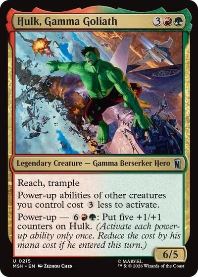 Hulk, Gamma Goliath Marvel Super Heroes MSH #215 (Uncommon) Magic: The Gathering: