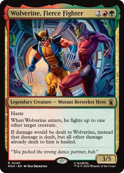 Wolverine, Fierce Fighter MSH #240 (Near Mint Rare) Magic: The Gathering: Marvel Super Heroes
