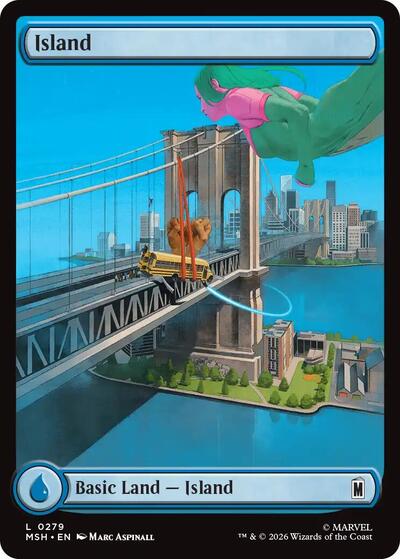 Island (0279) Marvel Super Heroes MSH #279 (Land) Magic: The Gathering: