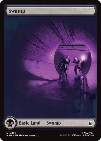 Swamp (0281) Marvel Super Heroes MSH #281 (Land) Magic: The Gathering: