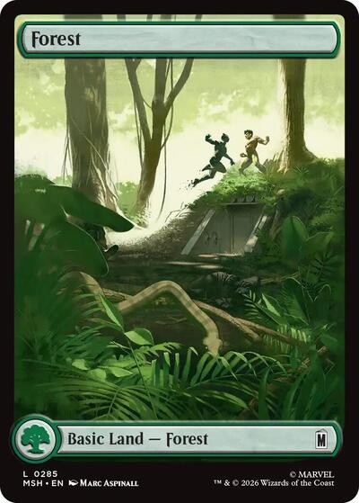 Forest (0285) MSH #285 (Near Mint Land) Magic: The Gathering: Marvel Super Heroes