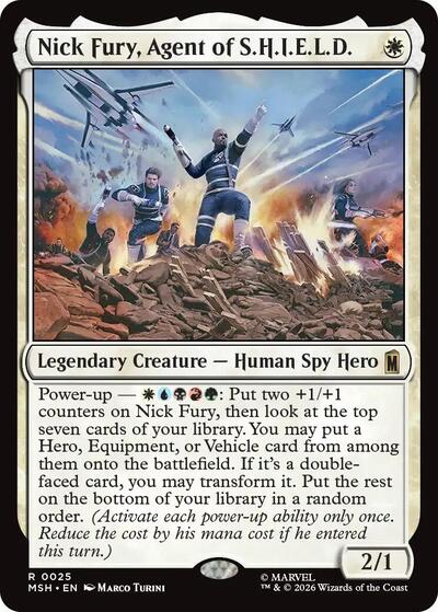 Nick Fury, Agent of S.H.I.E.L.D. MSH #25 (Near Mint Rare) Magic: The Gathering: Marvel Super Heroes