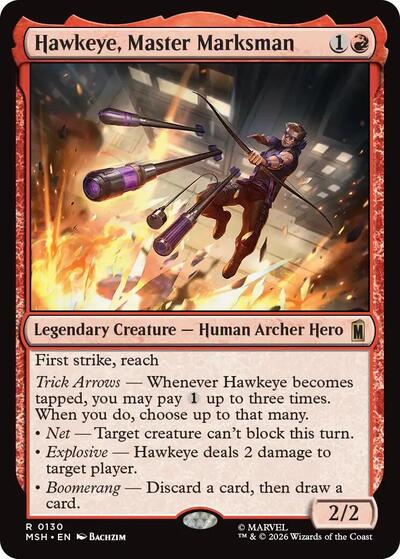 Hawkeye, Master Marksman MSH #130 (Near Mint Rare) Magic: The Gathering: Marvel Super Heroes