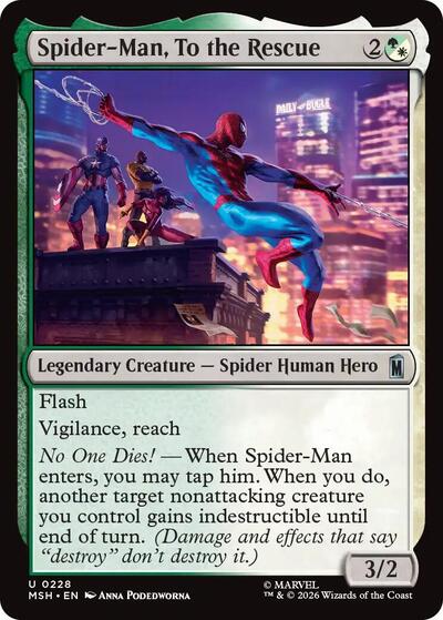 Spider-Man, To the Rescue Marvel Super Heroes MSH #228 (Uncommon) Magic: The Gathering: