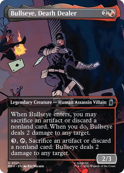 Bullseye, Death Dealer (Borderless) MSH #325 (Near Mint Uncommon) Magic: The Gathering: Marvel Super Heroes