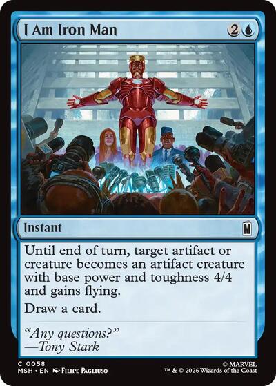 I Am Iron Man MSH #58 (Near Mint Common) Magic: The Gathering: Marvel Super Heroes