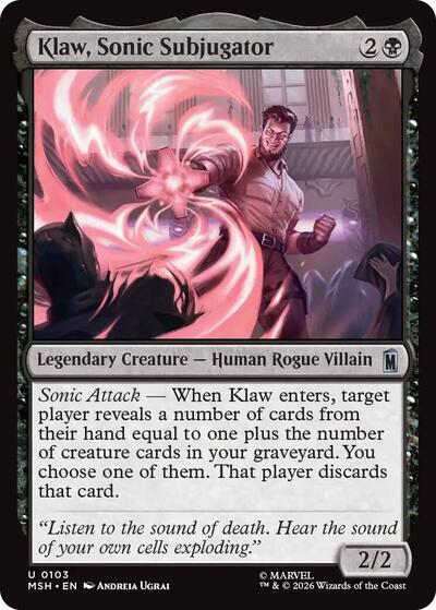Klaw, Sonic Subjugator MSH #103 (Near Mint Uncommon) Magic: The Gathering: Marvel Super Heroes