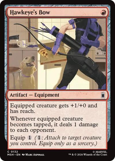 Hawkeye's Bow MSH #132 (Near Mint Common) Magic: The Gathering: Marvel Super Heroes