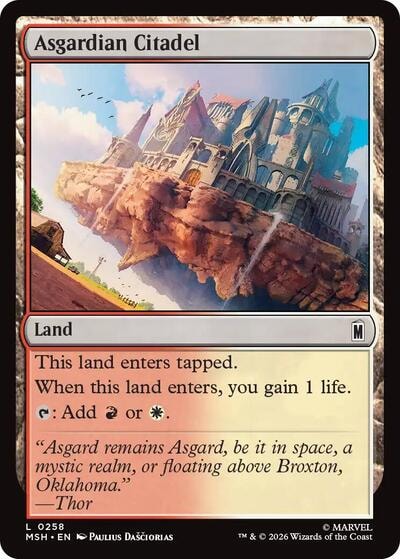 Asgardian Citadel Marvel Super Heroes MSH #258 (Land) Magic: The Gathering: