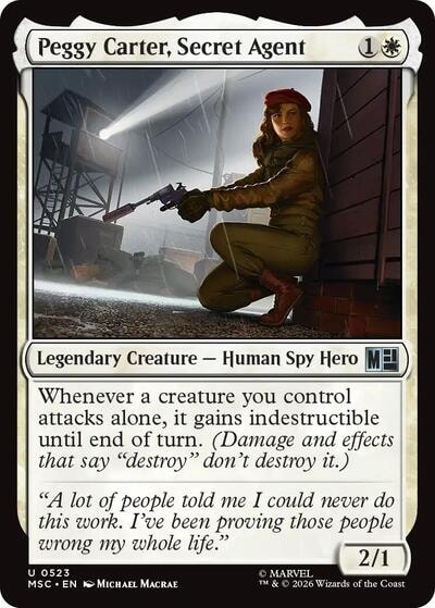 Peggy Carter, Secret Agent MSC #523 (Near Mint Uncommon) Magic: The Gathering: Commander: Marvel Super Heroes