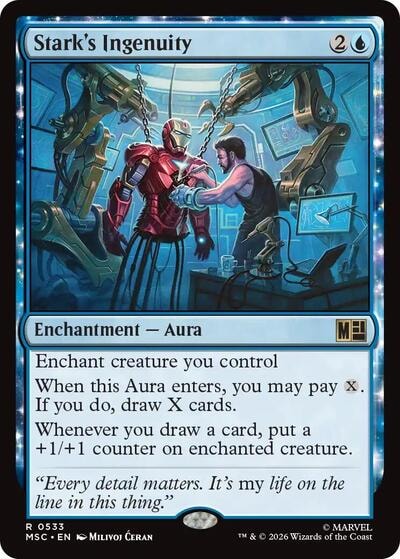 Stark's Ingenuity MSC #533 (Near Mint Rare) Magic: The Gathering: Commander: Marvel Super Heroes