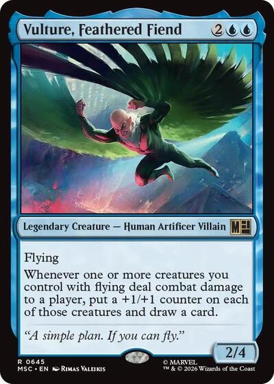 Vulture, Feathered Fiend Foil MSC #645 (Near Mint Rare) Magic: The Gathering: Commander: Marvel Super Heroes
