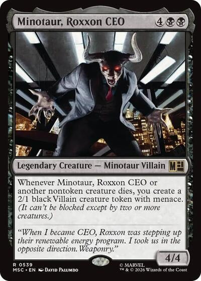Minotaur, Roxxon CEO MSC #539 (Near Mint Rare) Magic: The Gathering: Commander: Marvel Super Heroes