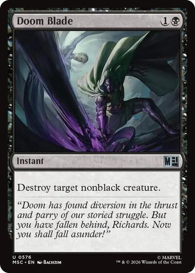 Doom Blade MSC #576 (Near Mint Uncommon) Magic: The Gathering: Commander: Marvel Super Heroes