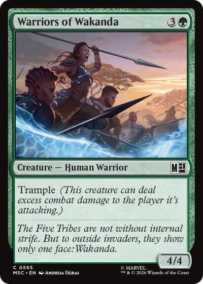 Warriors of Wakanda MSC #565 (Near Mint Common) Magic: The Gathering: Commander: Marvel Super Heroes