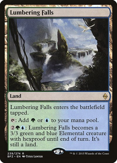 Lumbering Falls BFZ #239 (Lightly Played Rare) Magic: The Gathering: Battle for Zendikar