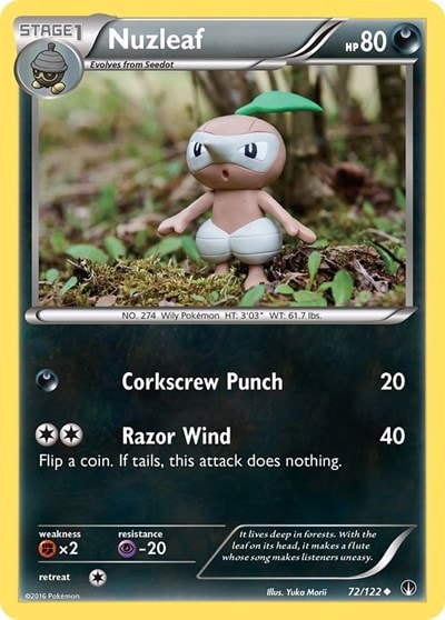 Nuzleaf Reverse Holofoil BKP #72/122 (Lightly Played Uncommon) Pokemon: XY - BREAKpoint