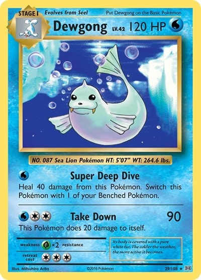 Dewgong Reverse Holofoil EVO #29/108 (Moderately Played Rare) Pokemon: XY - Evolutions