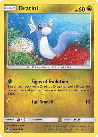 Dratini Reverse Holofoil SM01 #94/149 (Lightly Played Common) Pokemon: SM Base Set