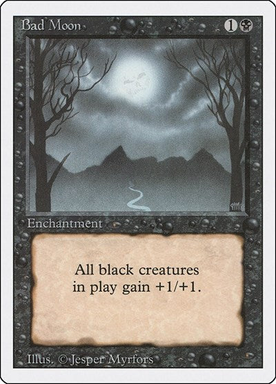 Bad Moon 3ED #94 (Damaged Rare) Magic: The Gathering: Revised Edition