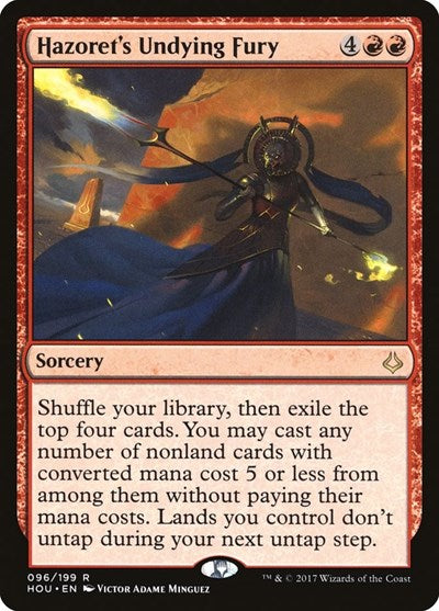 Hazorets Undying Fury HOU #96 (Near Mint Rare) Magic: The Gathering: Hour of Devastation