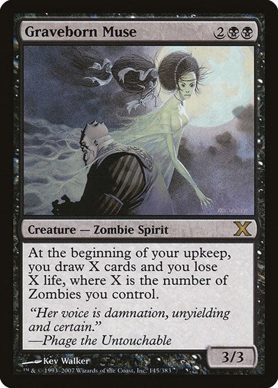 Graveborn Muse Foil 10E #145 (Damaged Rare) Magic: The Gathering: 10th Edition