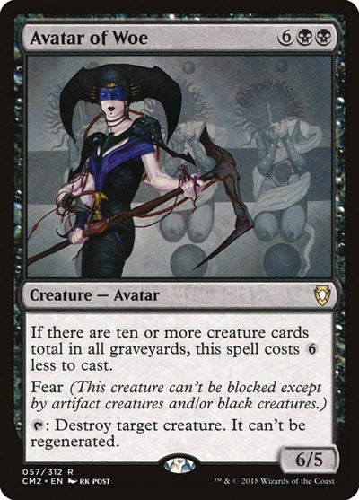 Avatar of Woe CM2 #57 (Moderately Played Rare) Magic: The Gathering: Commander Anthology Volume II