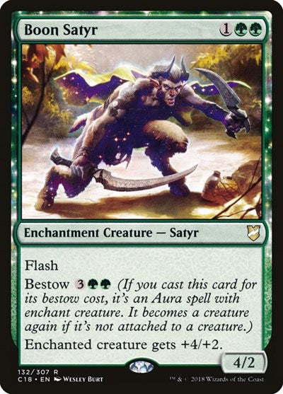 Boon Satyr C18 #132 (Lightly Played Rare) Magic: The Gathering: Commander 2018