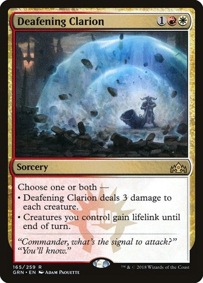 Deafening Clarion GRN #165 (Near Mint Rare) Magic: The Gathering: Guilds of Ravnica