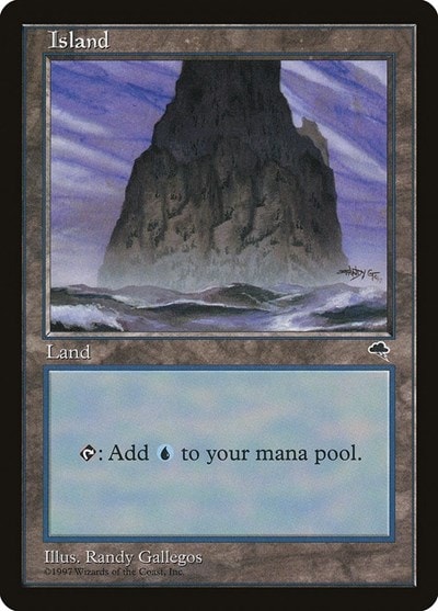 Island (Spire) TMP #337 (Heavily Played Land) Magic: The Gathering: Tempest