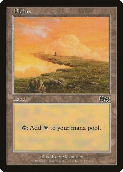 Plains 333 Urza's Saga USG #333 (Land) Magic: The Gathering:
