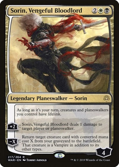 Sorin Vengeful Bloodlord WAR #217 (Near Mint Rare) Magic: The Gathering: War of the Spark