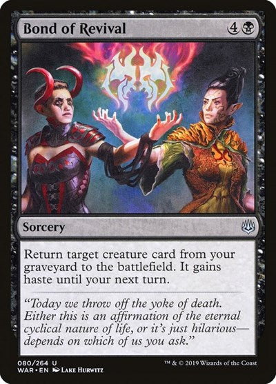 Bond of Revival Foil WAR #80 (Near Mint Uncommon) Magic: The Gathering: War of the Spark