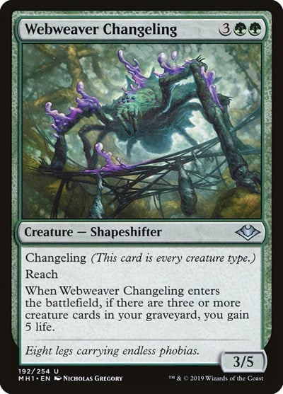 Webweaver Changeling MH1 #192 (Near Mint Uncommon) Magic: The Gathering: Modern Horizons