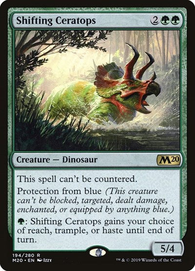 Shifting Ceratops M20 #194 (Near Mint Rare) Magic: The Gathering: Core Set 2020