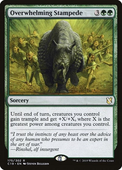 Overwhelming Stampede C19 #175 (Near Mint Rare) Magic: The Gathering: Commander 2019