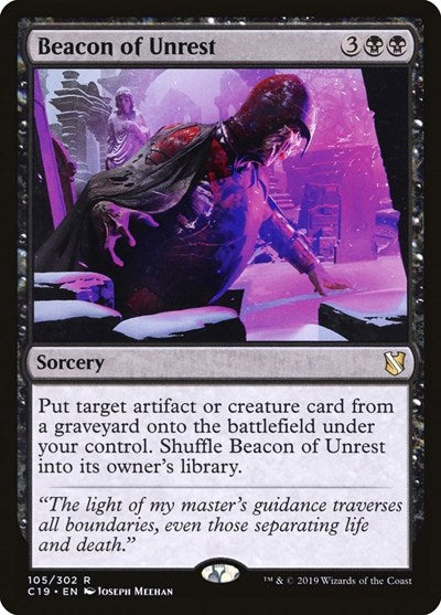 Beacon of Unrest C19 #105 (Lightly Played Rare) Magic: The Gathering: Commander 2019