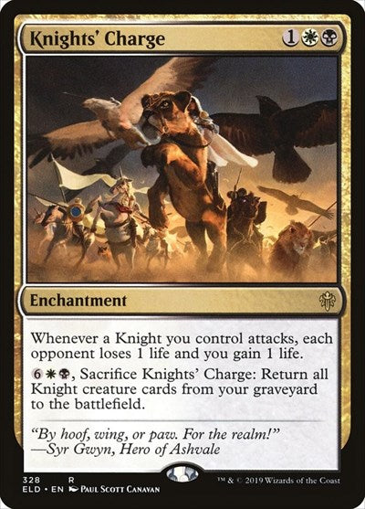 Knights Charge ELD #328 (Near Mint Rare) Magic: The Gathering: Throne of Eldraine