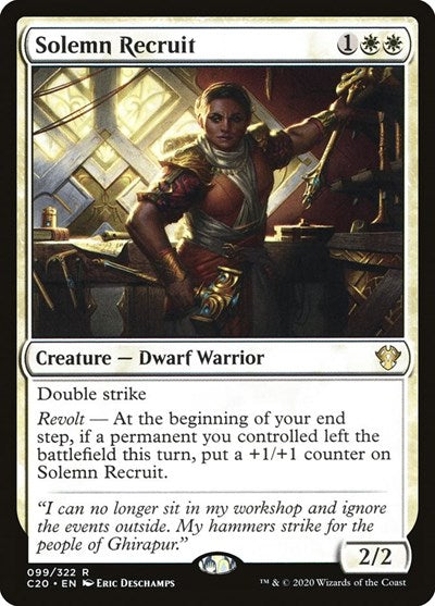 Solemn Recruit C20 #99 (Near Mint Rare) Magic: The Gathering: Commander 2020