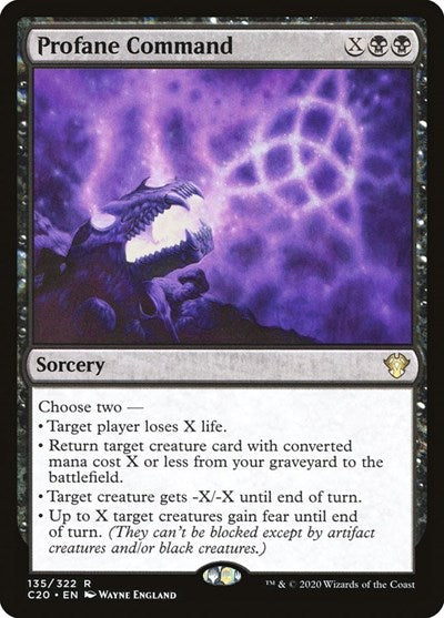 Profane Command C20 #135 (Near Mint Rare) Magic: The Gathering: Commander 2020