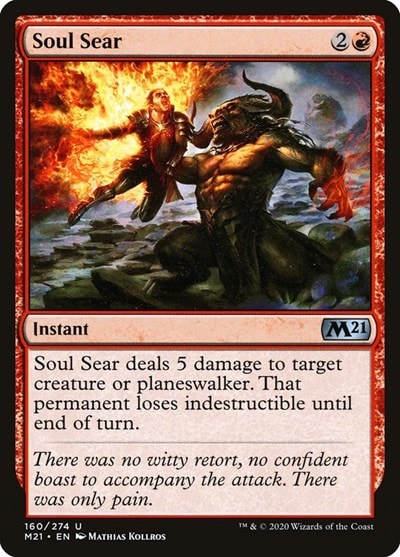 Soul Sear M21 #160 (Near Mint Uncommon) Magic: The Gathering: Core Set 2021