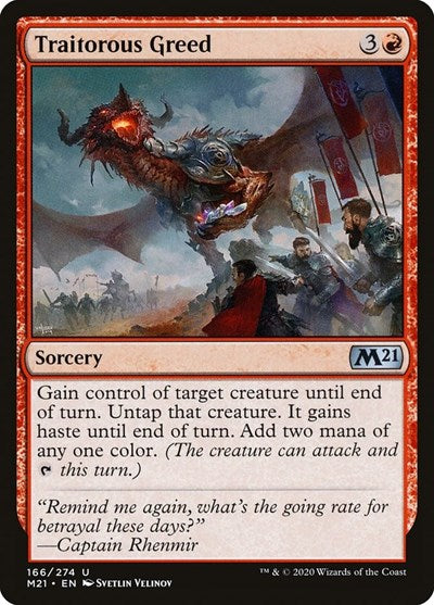 Traitorous Greed M21 #166 (Near Mint Uncommon) Magic: The Gathering: Core Set 2021