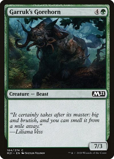 Garruks Gorehorn M21 #184 (Near Mint Common) Magic: The Gathering: Core Set 2021
