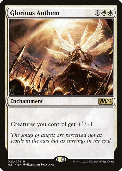 Glorious Anthem M21 #21 (Near Mint Rare) Magic: The Gathering: Core Set 2021
