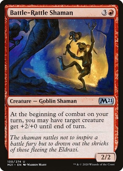 Battle Rattle Shaman M21 #130 (Near Mint Uncommon) Magic: The Gathering: Core Set 2021